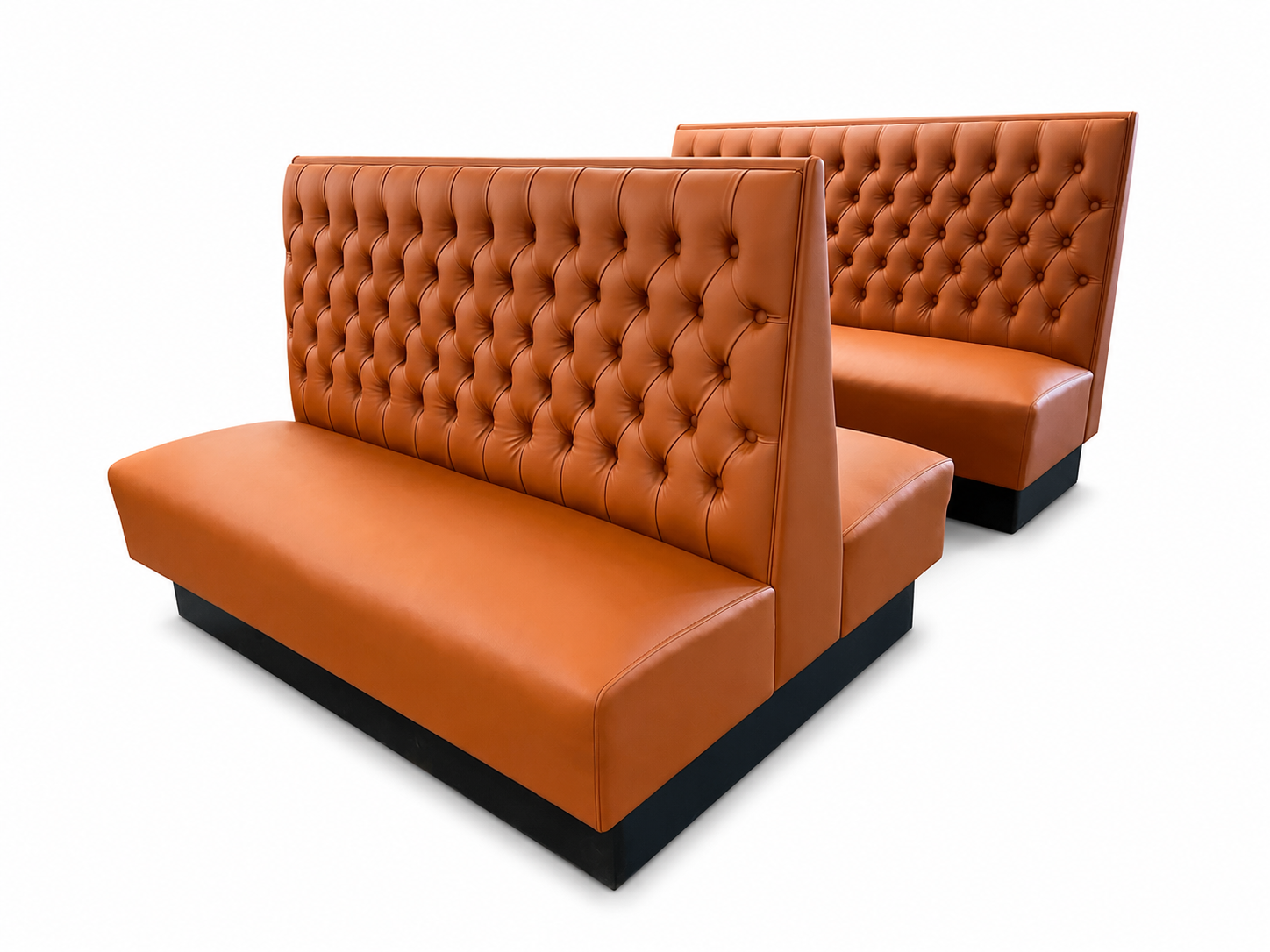 Blue restaurant booth seating