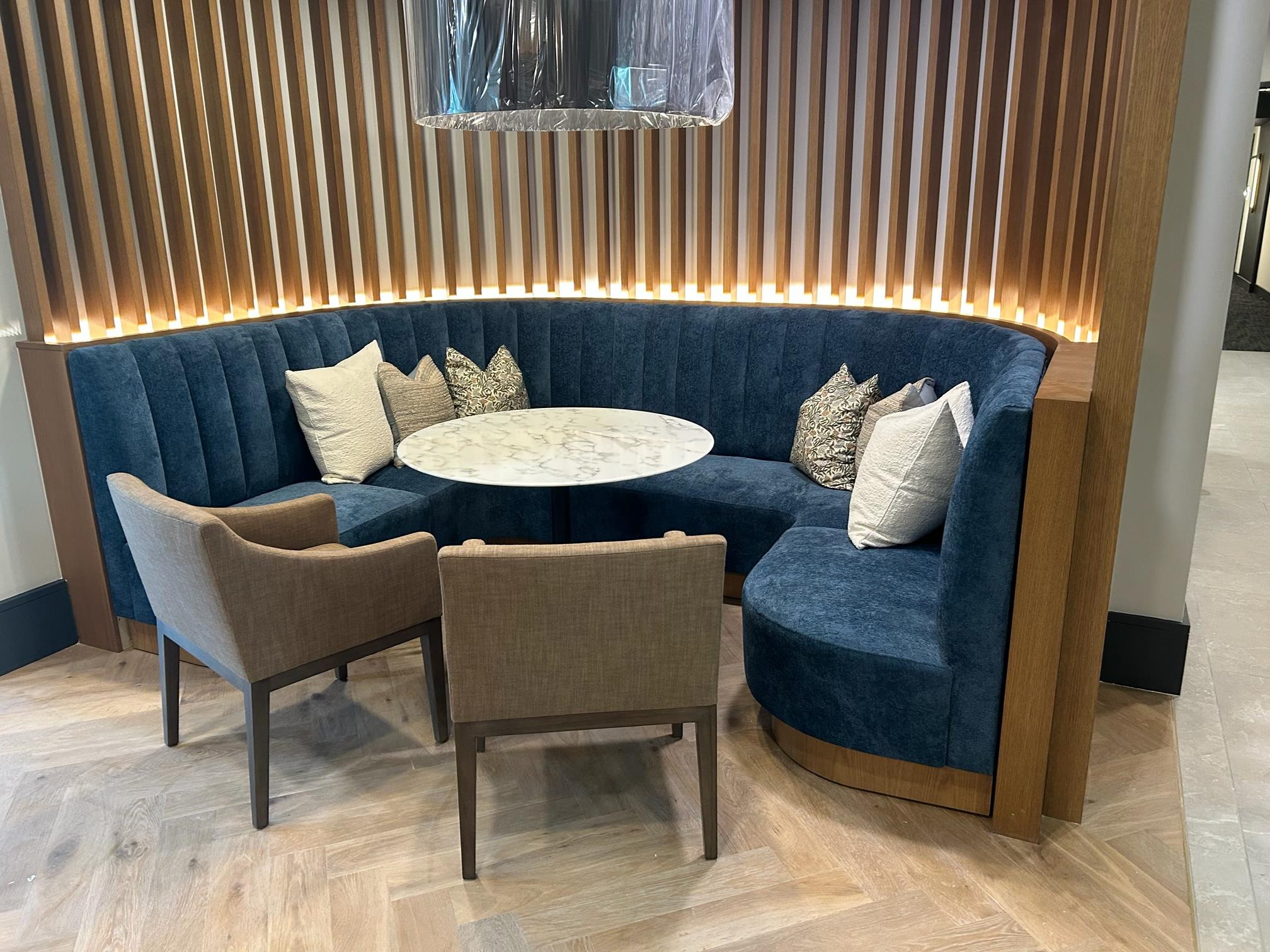 Custom booth project built for a restaurant seating layout