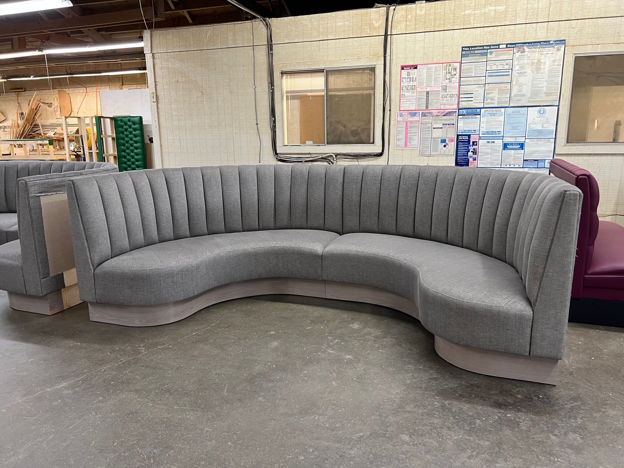 Bianco Brothers curved banquette seating