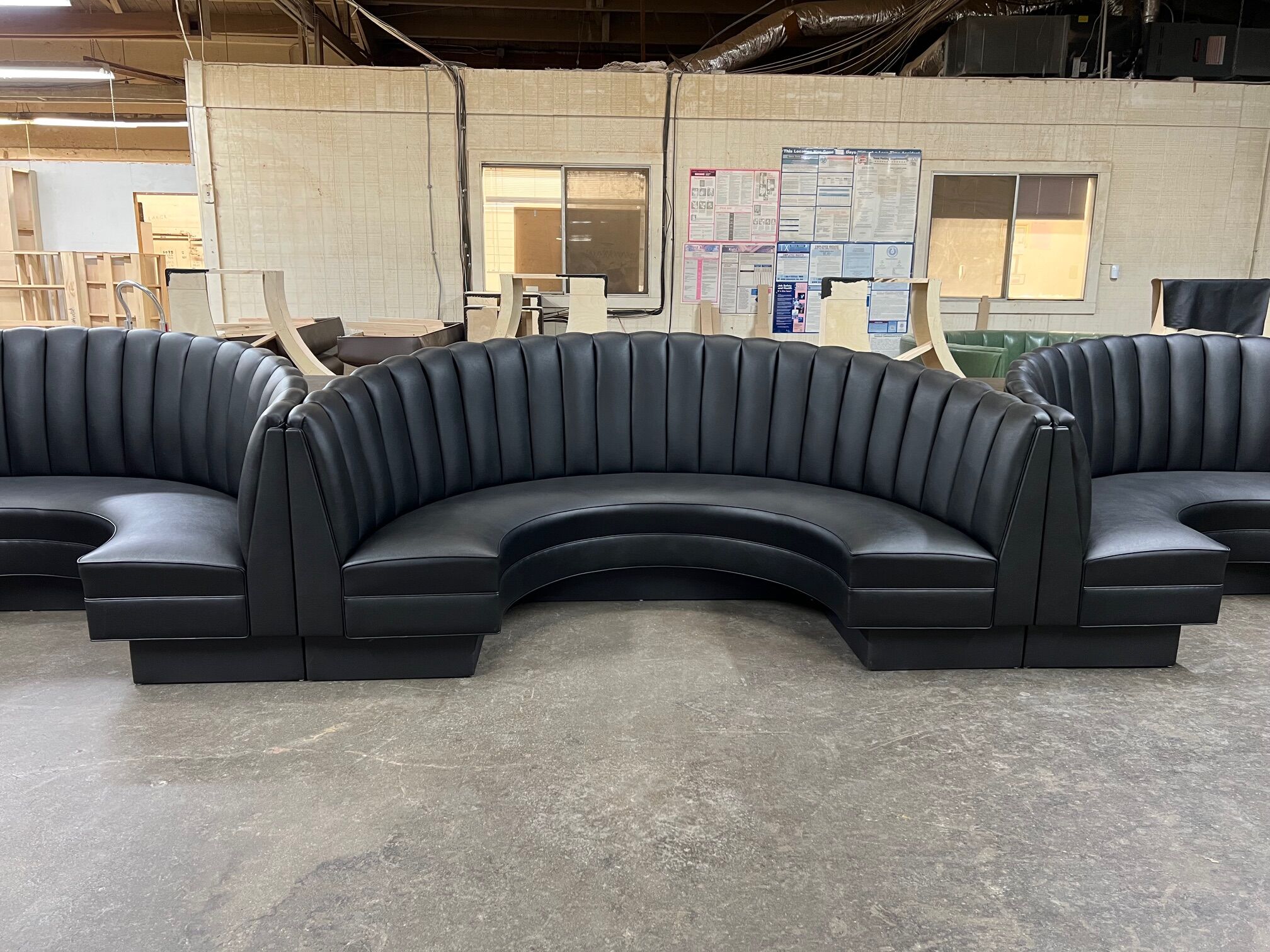 Bianco Brothers black curved booth seating