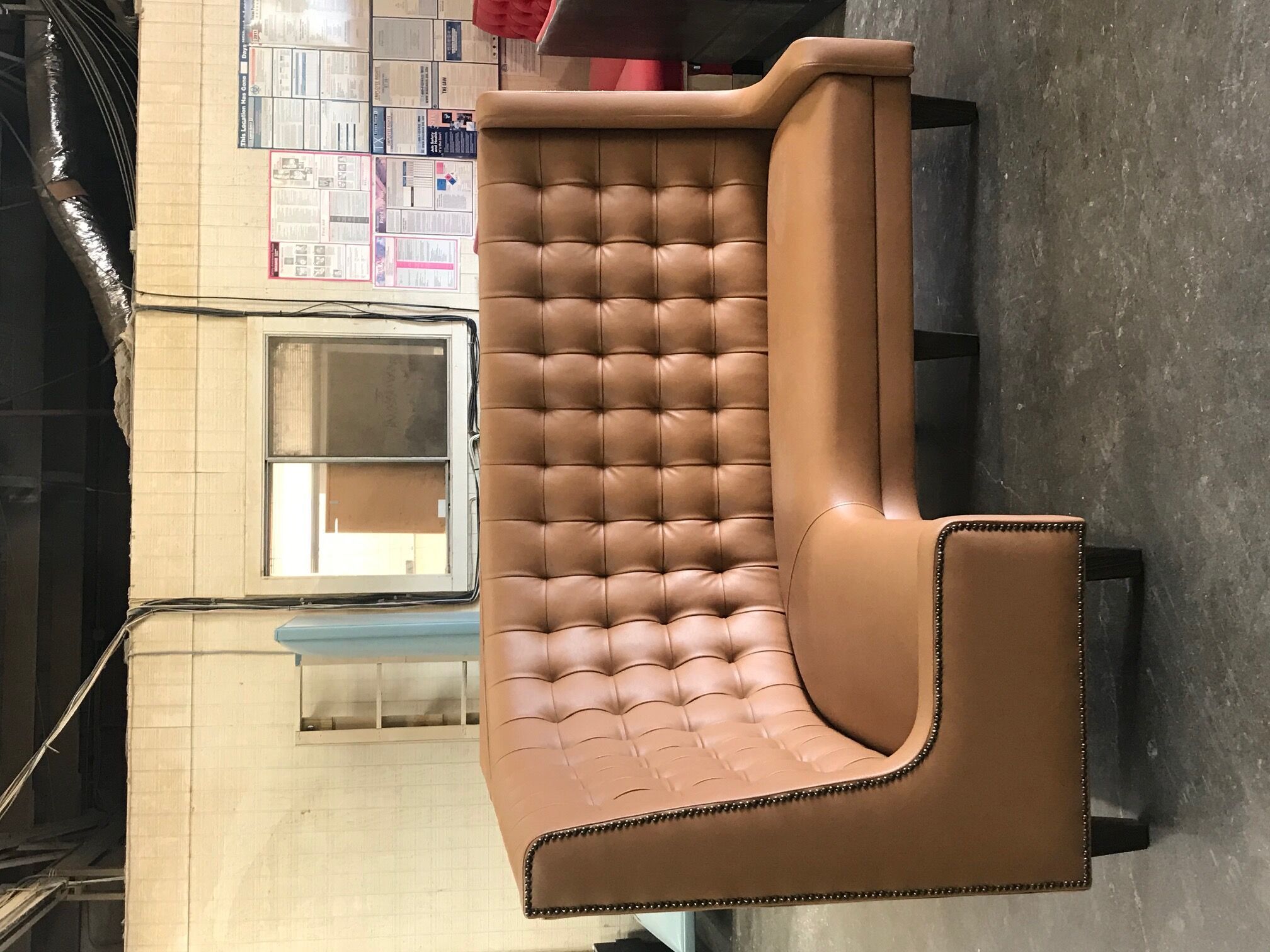 Custom booth seating built for a restaurant interior